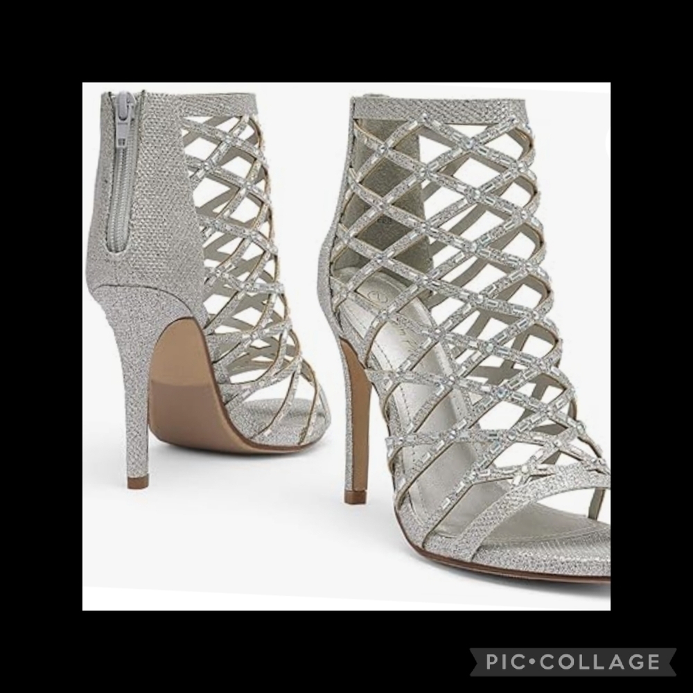 Sliver stiletto heels